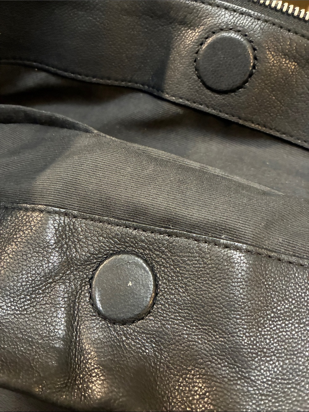 AllSaints Black Leather Shoulder Bag with Stud Detailing - Picture 10 of 12